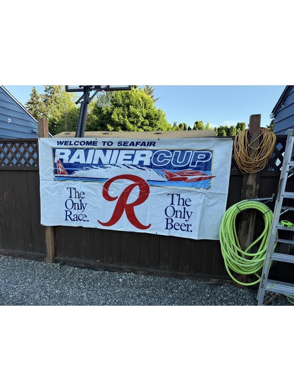 Vintage Rainier Big Beer  Banner 1989 , Rare 93 Inches Long By 45 Wide